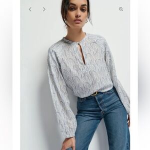 NATION LTD - Florence Blouse ~ Porcelain Floral Vines - XL (RETAIL $234)